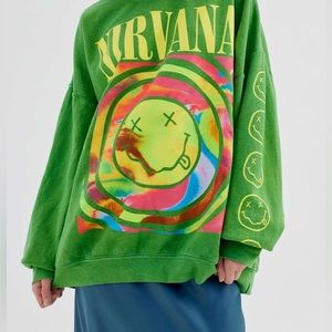 Green urban outfitters nirvana sweater